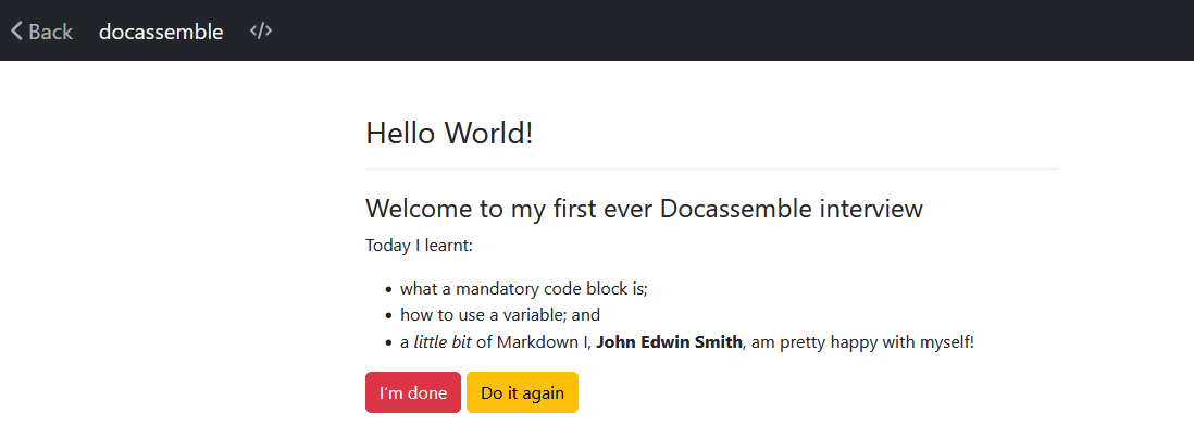 Hello World 3 - Buttons and More Markdown | Understanding Legal Technology